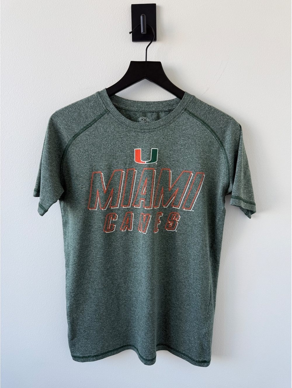 Miami Canes Green Performance T-Shirt Size S